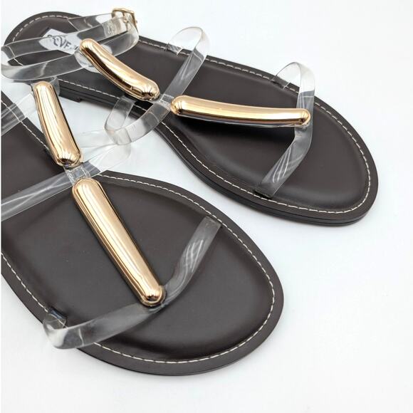 Steve Madden Alma Gladiator Sandal Buckle Strap Women's Clear Size US10M EU41 - Picture 12 of 13